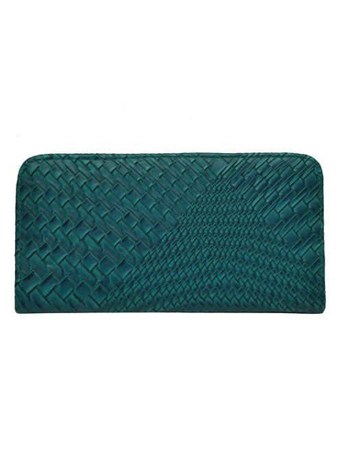 green leatherette braided clutch - 12268492 - Very Small Image - 1
