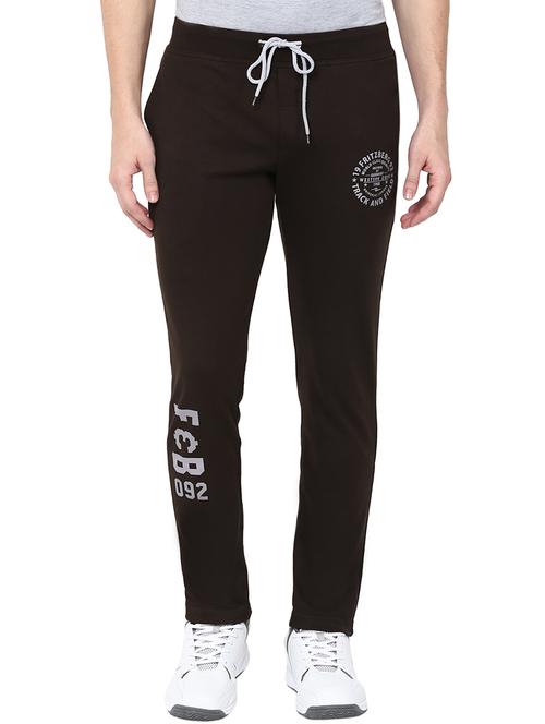 brown cotton full length track pant - 12268617 - Very Small Image - 1