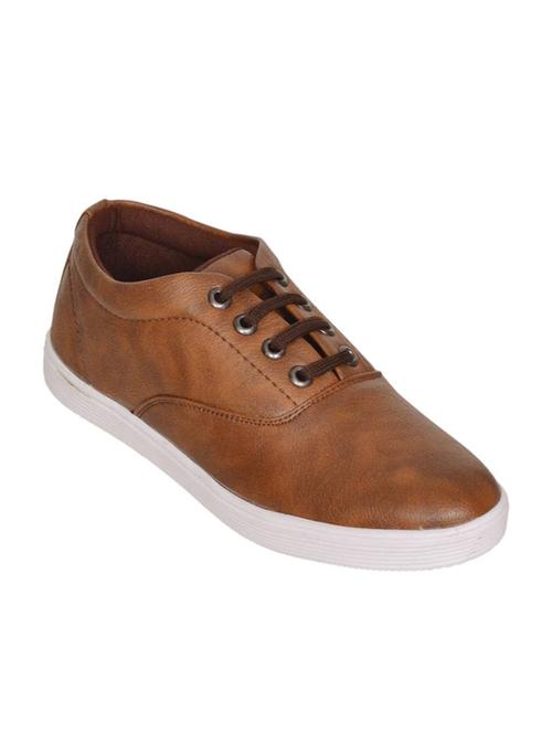 brown synthetic lace up sneakers - 12269875 - Very Small Image - 1