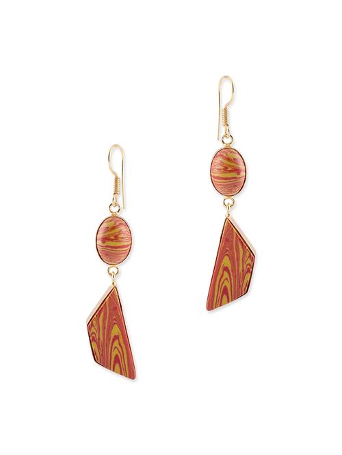 multi colored gold plated drop earring - 12270919 - Very Small Image - 1