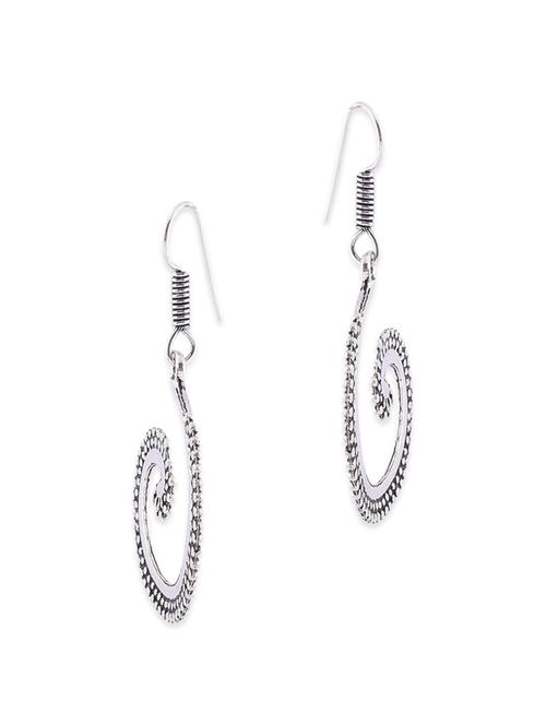 white silver plated drop earring - 12270929 - Very Small Image - 1