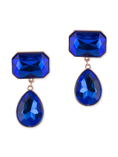 blue metal drop earring - 12272165 - Very Small Image - 1