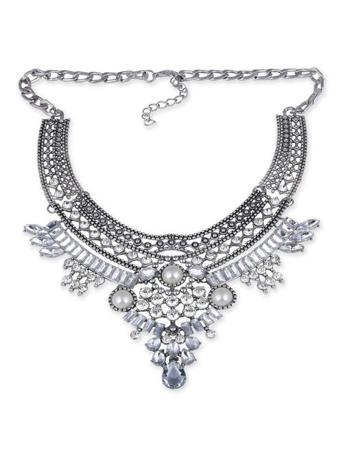 silver metal statement necklace - 12272370 - Very Small Image - 1