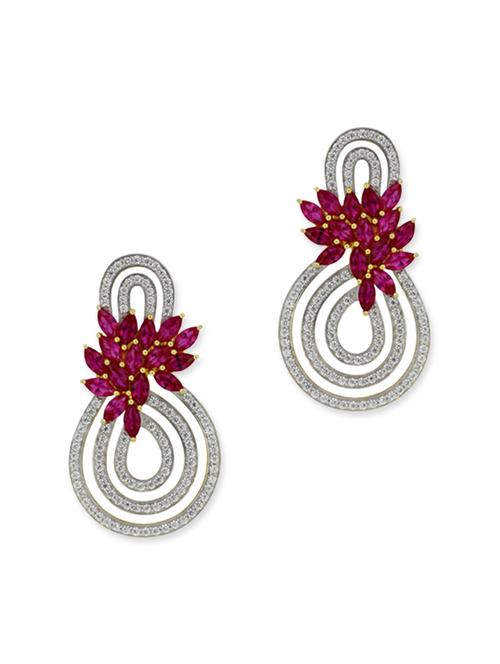red silver drop earrings - 12272380 - Very Small Image - 1