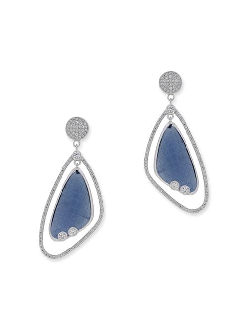 blue silver drop earrings - 12272392 - Very Small Image - 1