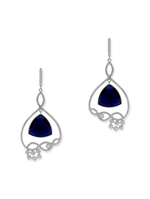 blue silver drop earrings - 12272409 - Very Small Image - 1