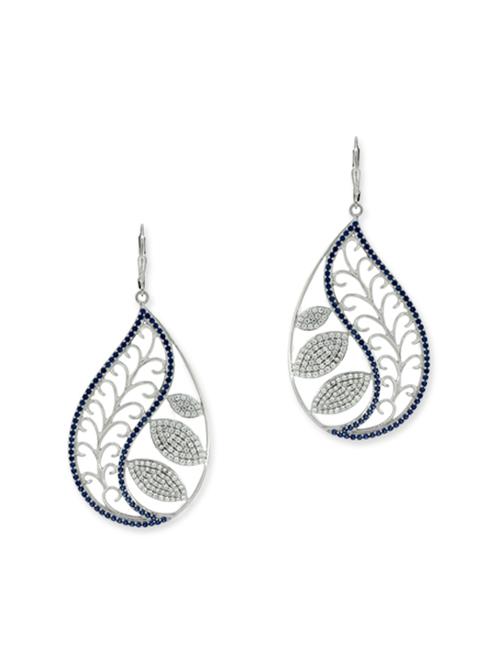 blue silver drop earrings - 12272417 - Very Small Image - 1