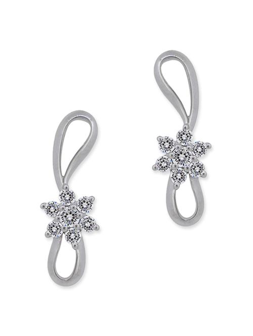 white silver drop earrings - 12272432 - Very Small Image - 1