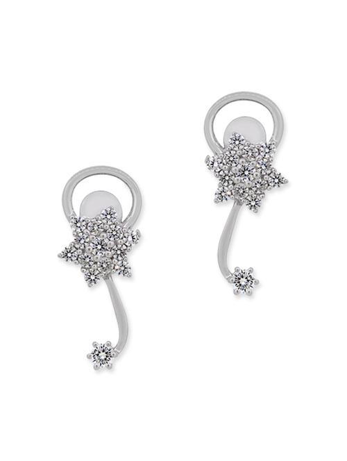white silver drop earrings - 12272433 - Very Small Image - 1