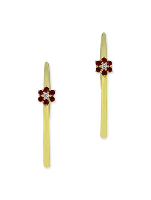 red silver drop earrings - 12272442 - Very Small Image - 1