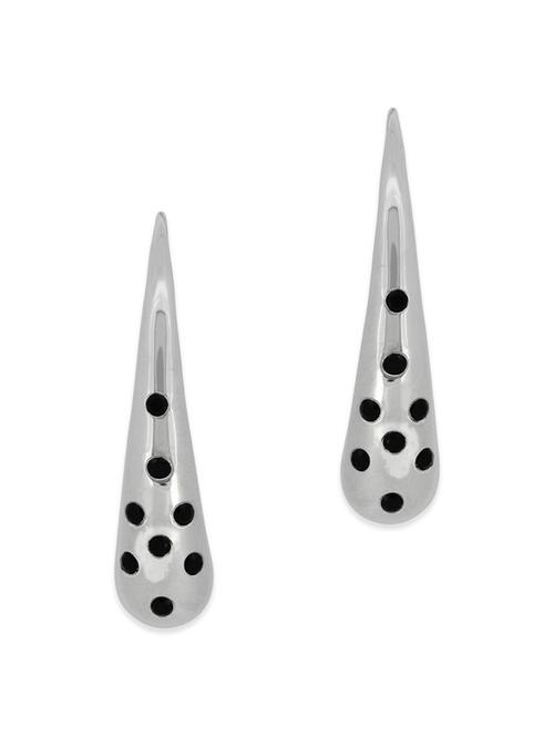 black silver drop earrings - 12272445 - Very Small Image - 1