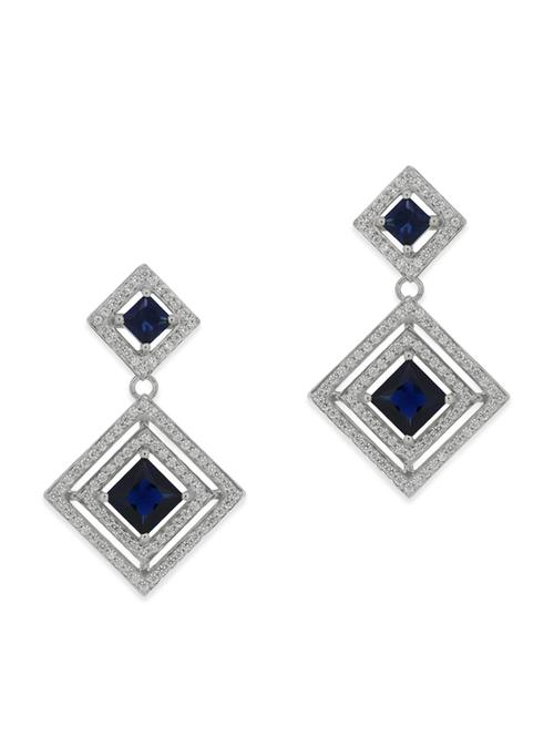 blue silver drop earrings - 12272451 - Very Small Image - 1