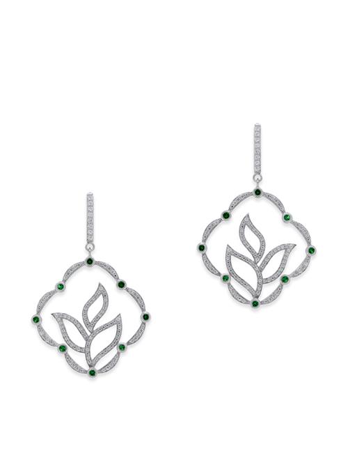 white silver drop earrings - 12272459 - Very Small Image - 1