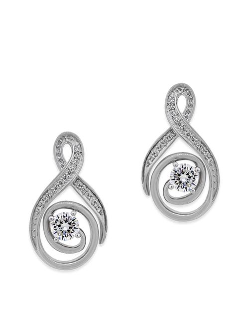 white silver drop earrings - 12272461 - Very Small Image - 1
