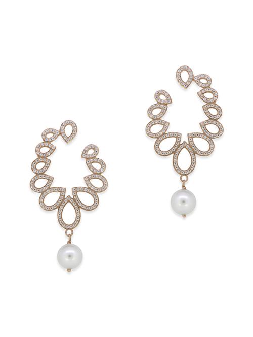 white silver drop earrings - 12272465 - Very Small Image - 1