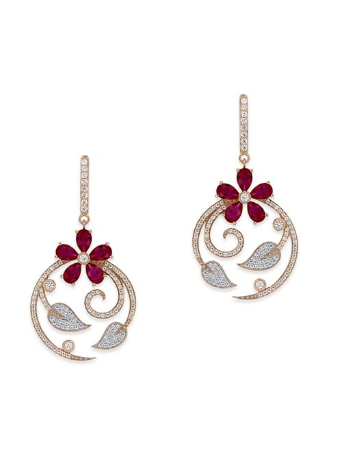 red silver drop earrings - 12272466 - Very Small Image - 1