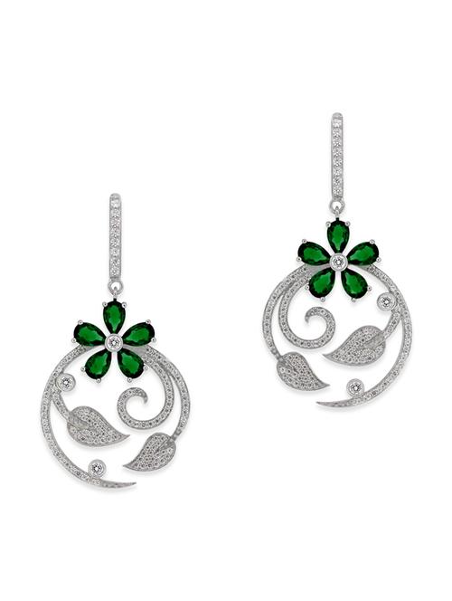 green silver drop earrings - 12272467 - Very Small Image - 1