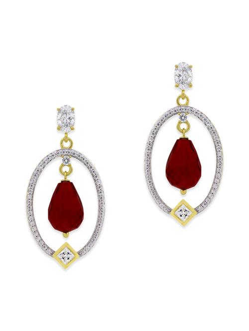 red silver drop earrings - 12272468 - Very Small Image - 1