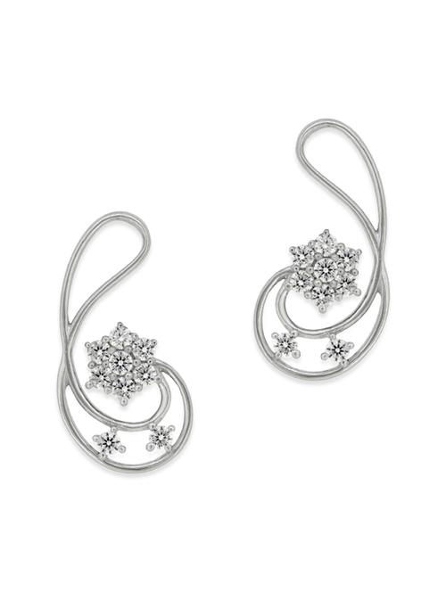 white silver drop earrings - 12272473 - Very Small Image - 1