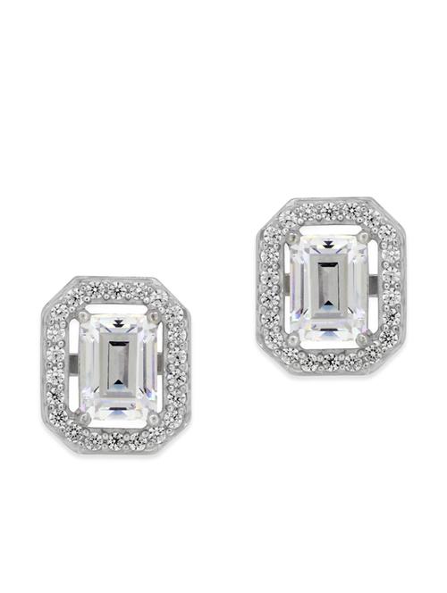 white silver studs earrings - 12272487 - Very Small Image - 1