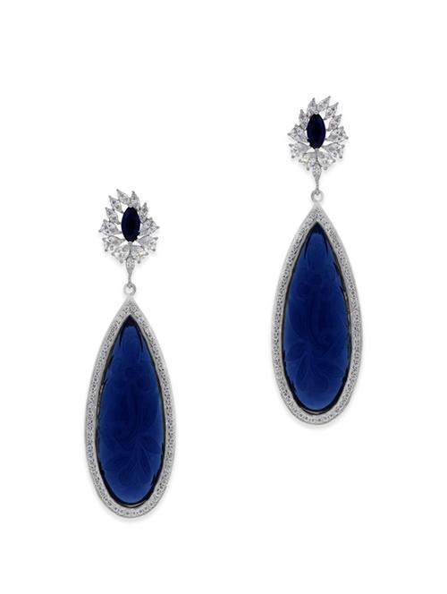 blue silver drop earrings - 12272489 - Very Small Image - 1