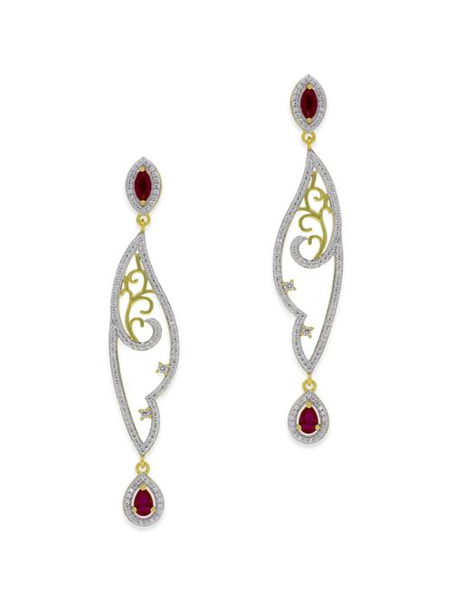 red silver drop earrings - 12272499 - Very Small Image - 1