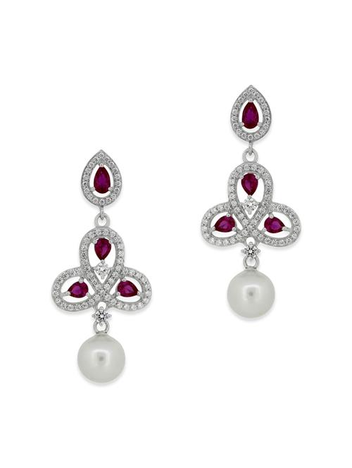 pink silver drop earrings - 12272508 - Very Small Image - 1