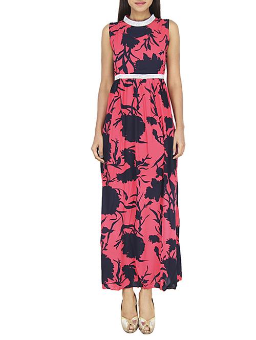 pink printed maxi dress - 12273314 - Very Small Image - 1