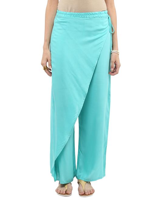 green rayon overlap palazzo - 12273361 - Very Small Image - 1