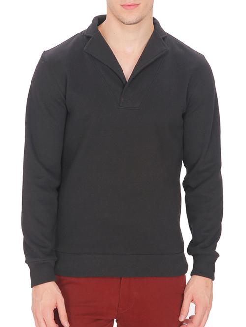 black cotton sweatshirt - 12273754 - Very Small Image - 1