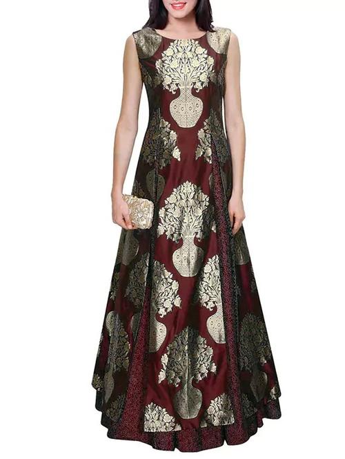 maroon kurta skirt set - 12275692 - Very Small Image - 1