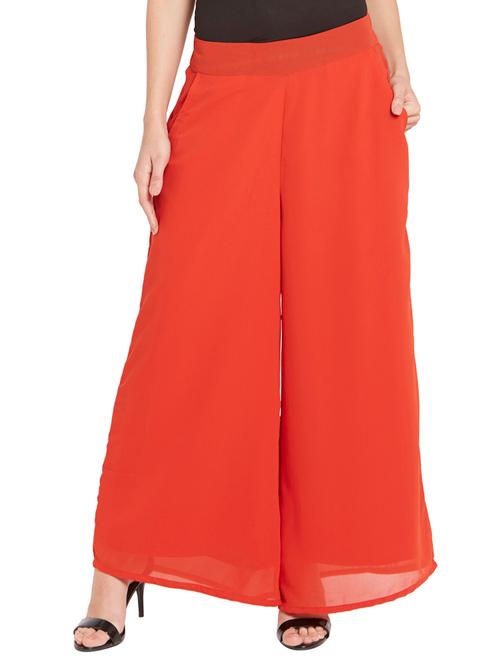 orange polyester palazzos - 12276529 - Very Small Image - 1