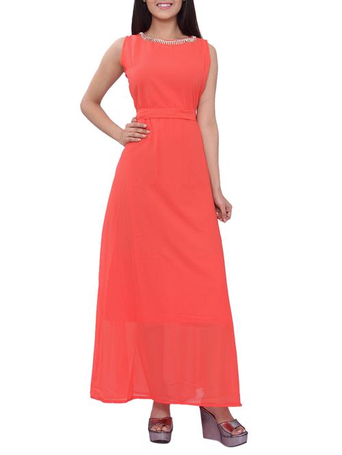 peach cotton dress - 12277759 - Very Small Image - 1
