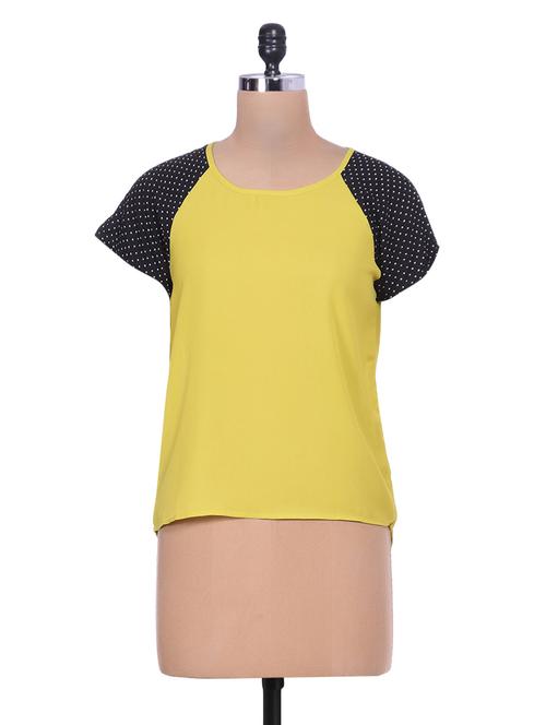 mustard georgette raglan sleeve top - 1228079 - Very Small Image - 1