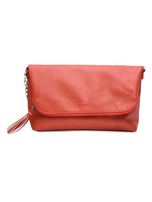 coral red fold-over clutch - 1228352 - Very Small Image - 1