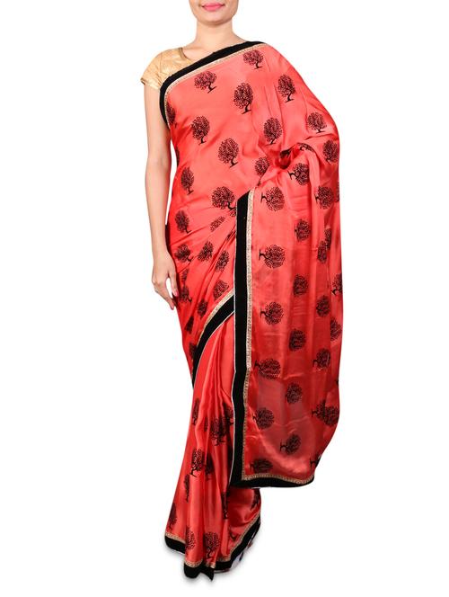 red printed silk saree - 1228437 - Very Small Image - 1