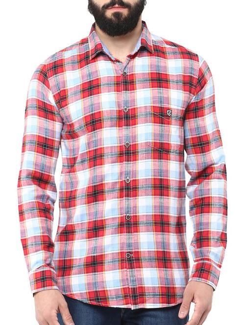 red cotton casual shirt - 12292481 - Very Small Image - 1