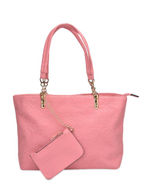 pink faux leather textured handbag - 1229309 - Very Small Image - 1