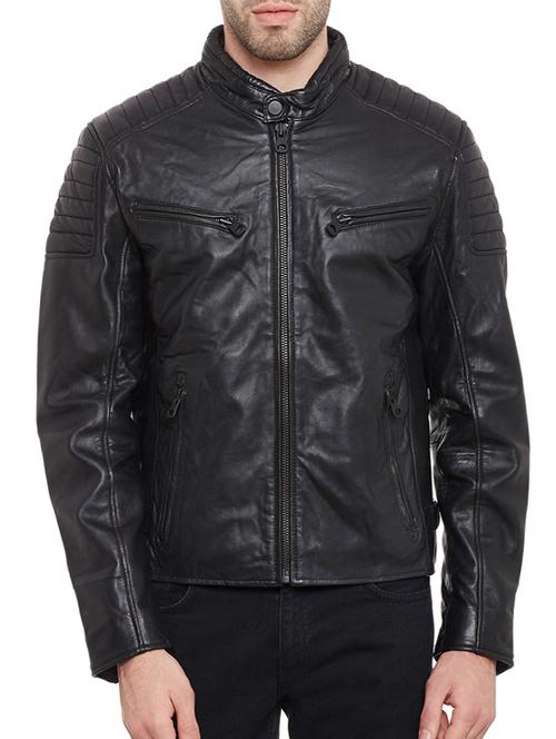 black leather biker jacket - 12295538 - Very Small Image - 1