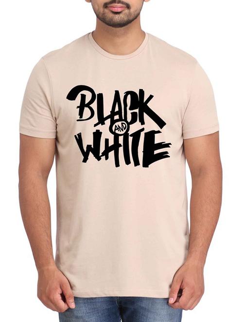 beige printed cotton t-shirt - 12296652 - Very Small Image - 1