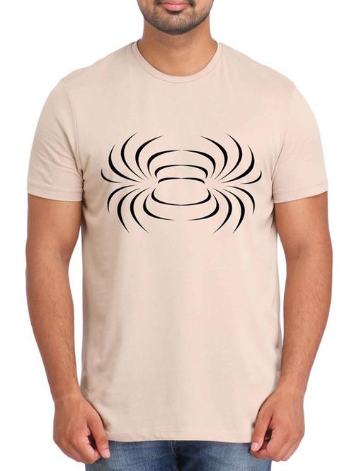 beige printed cotton t-shirt - 12296736 - Very Small Image - 1