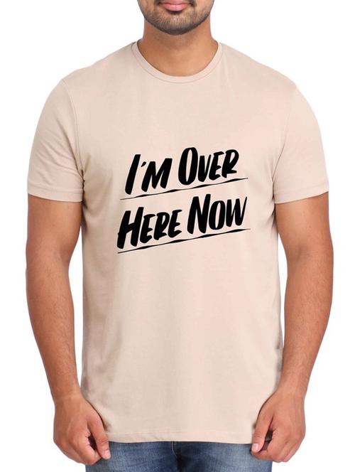 beige printed cotton t-shirt - 12296743 - Very Small Image - 1