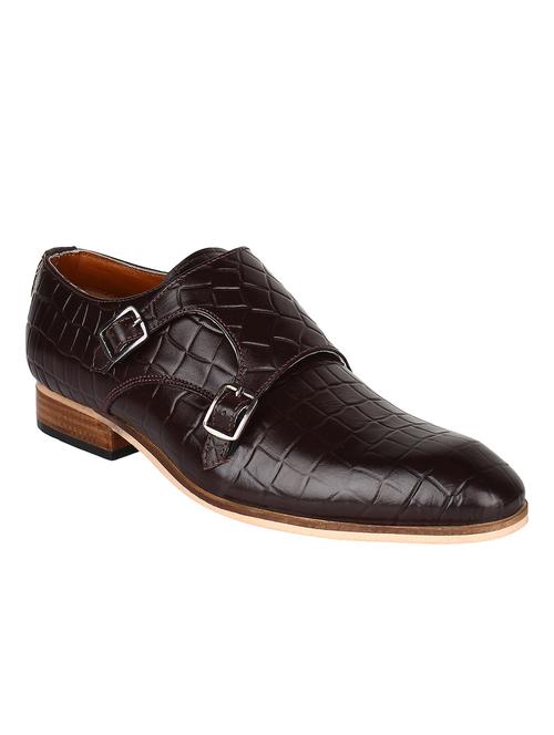 brown color, lreather monkstraps - 12297581 - Very Small Image - 1