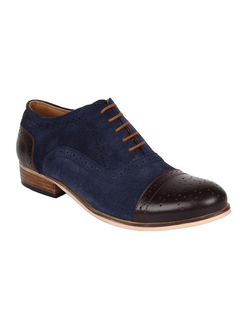 blue color, leather brouge - 12297590 - Very Small Image - 1
