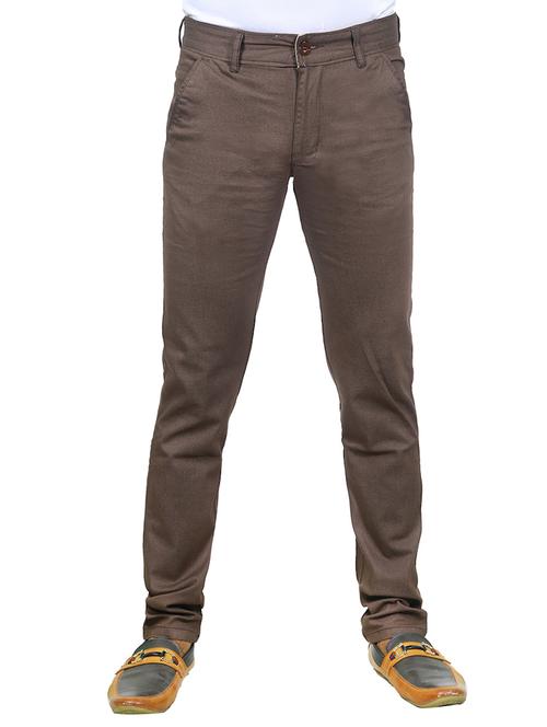 brown satin chinos casual trousers - 12299239 - Very Small Image - 1