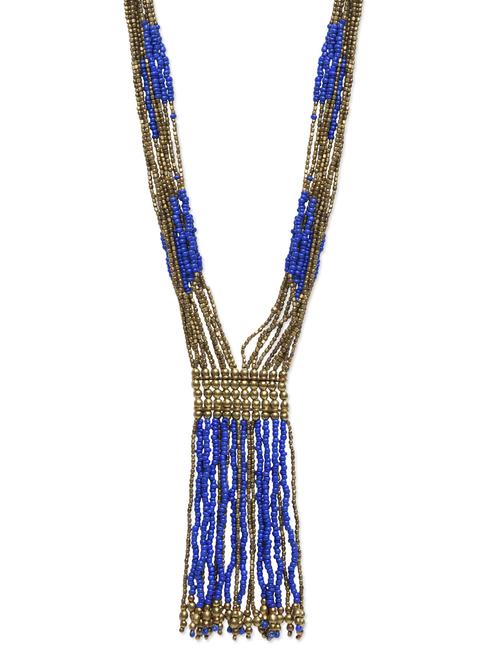 blue and gold beaded necklace - 1229926 - Very Small Image - 1