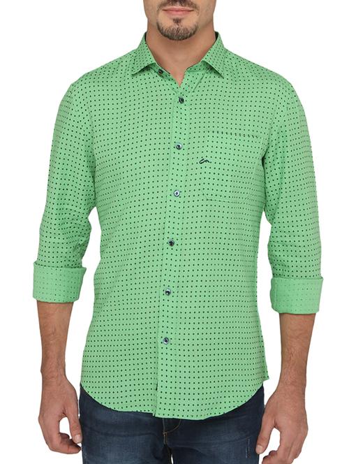 green linen casual shirt - 12300321 - Very Small Image - 1