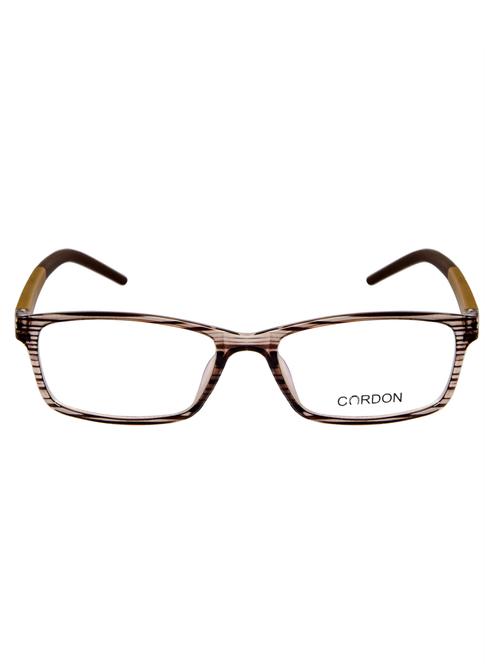 cardon transparent brown rectangular full rim eyeframe - 12300445 - Very Small Image - 1