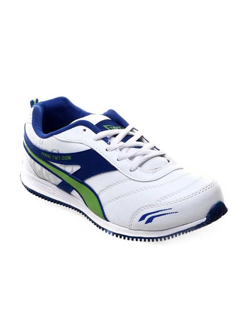 white faux leather lace up sport shoes - 12300666 - Very Small Image - 1