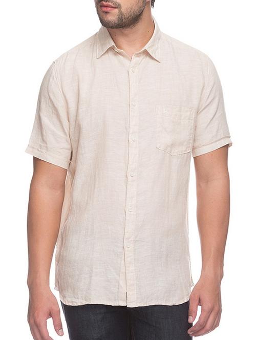 beige linen casual shirt - 12303966 - Very Small Image - 1